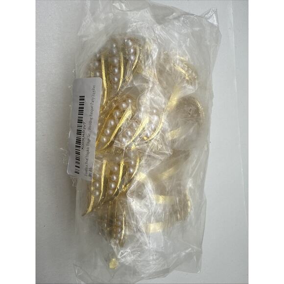 Napkin Rings Set of 8 Gold Pearl Napkin Rings, Napkin Holders for Cloth *READ... - Picture 12 of 15